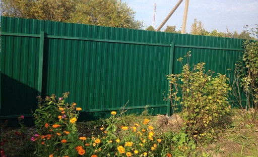 Забор из профлиста цвет зеленый